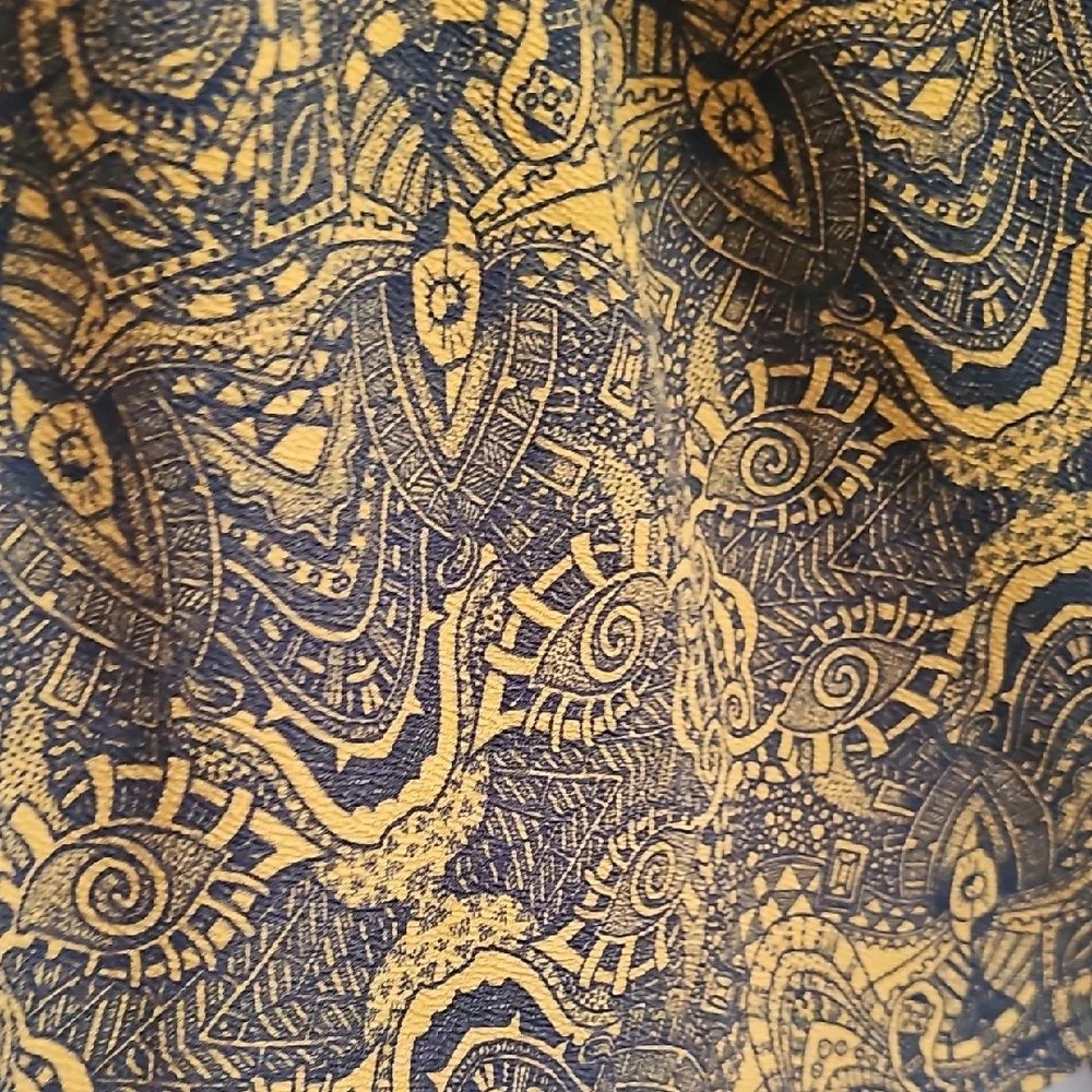LuLaRoe Amelia Mustard And Navy Design Dress - Picture 5 of 5